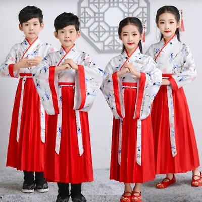 Chinese Ancient Kids Girl Boy Hanfu Tang Costume Dynasty Princess Cosplay Dress
