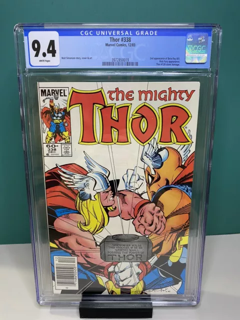 Thor 338 CGC 9.4 2nd app. Beta Ray Bill Nick Fury Newsstand 1983 Marvel
