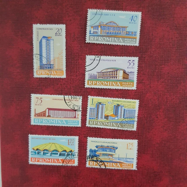 Briefmarken Rumänien 1961, Mi. 2030-2036, Architektur, gestempelt, komplett