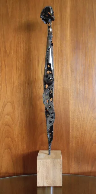 Brutalist Abstract Max Kreg 22” Metal Art Sculpture Mid Century Modern Style Art