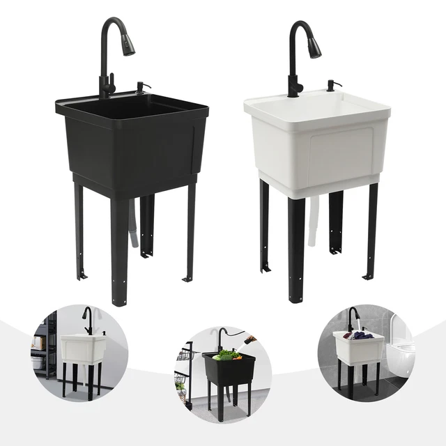 LAUNDRY SINK FREESTANDING Space Saving Laundry Tub, Freestanding Wash