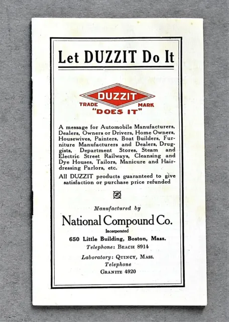 1925 Duzzit Cleaning Products Sales Catalog With Prices ~ 16 Pages