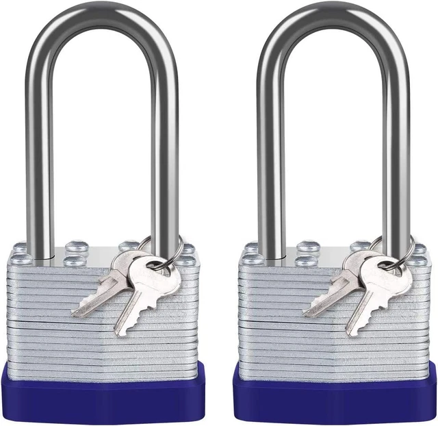 Diyife Cadenas Extérieur Acier Laminé 40mm, [Lot de 2][4 Clés] Étanche...