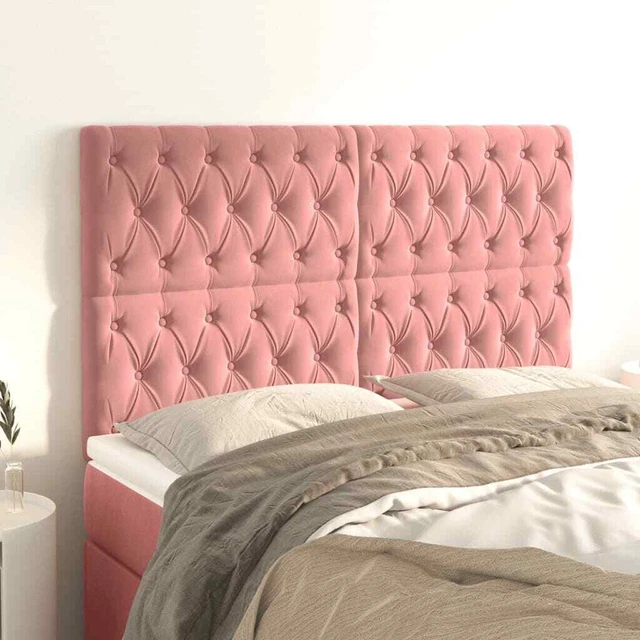 Vidaxl Testiera 4 pz Rosa 80x7x78/88 cm in Velluto
