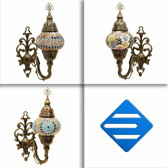 Lampada applique da parete in vetro marocchino mosaico fatta a mano Tiffany luce
