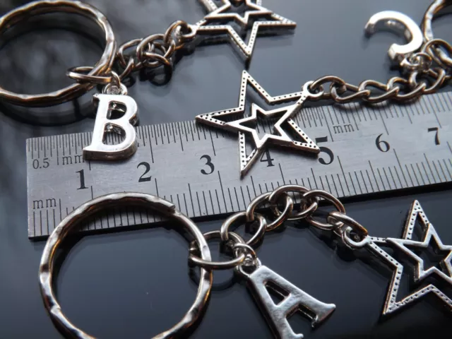 Shining Star Keyring Personalised with Silver Plated Initial Letter 3