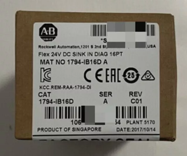 New Factory Sealed AB 1794-IB16D SER A Flex I/O Rev. A01 Input Module 1794IB16D