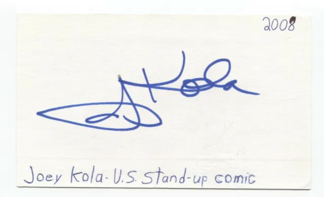 Joey Kola Signed 3x5 Index Card Autographed Signature Comedian Comic Actor