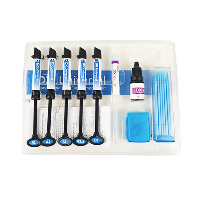 Kit Composite Dentaire Dentex - A1, A2, A3.5, B1, Avec Gel Adhésif, Pour Restaurations Dentaires