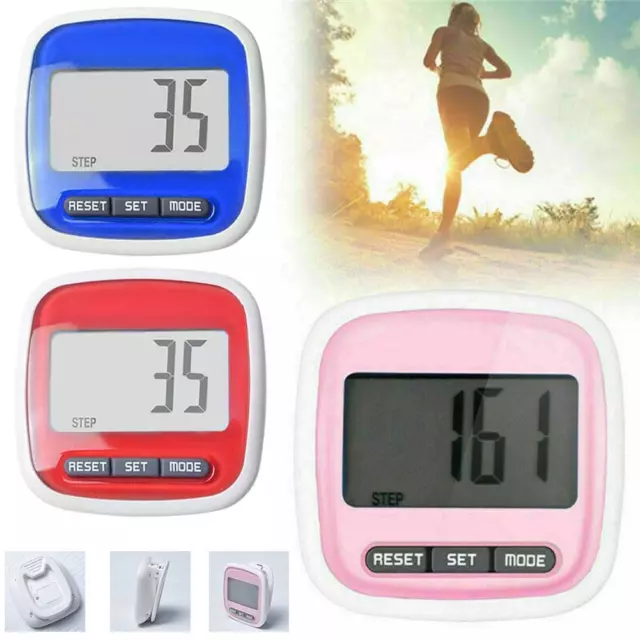 Digital Pedometer For Walking Step Counter Clip Large Display Battery Screen