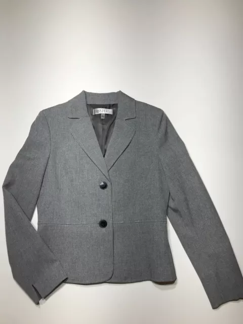 Kasper Blazer Jacket Womens Size 4 Gray Career Work Separates Lined Stretchable