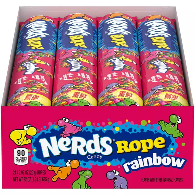 NERDS ROPE Rainbow, Soft & Chewy, Sweet & Crunchy 0.92-Ounce (Pack Of 24) Sale!