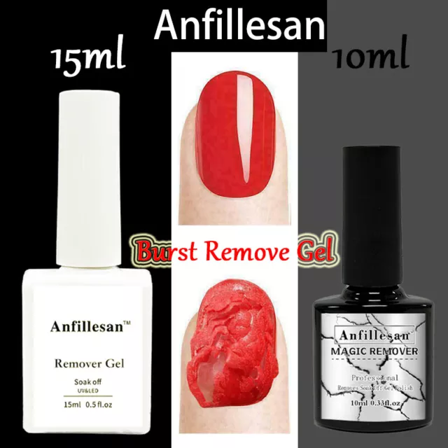 Anfilleasan Burst Nail Gel Magic Remover Polish Soak Off UV Nail Polish Cleaner