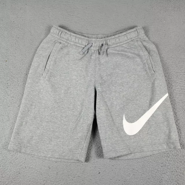 Nike Shorts Mens Small Gray Swoosh Running Training Gym Sweat Shorts *