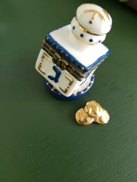 Jacob Rosenthal Judaica Dreidel Collection Hinged Trinket Box/Stand/gold coin