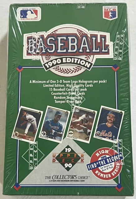 1990 Upper Deck Baseball High Series Wax Box Factory Sealed "Find The Reggie"