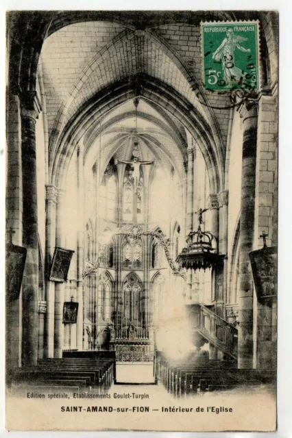 SAINT AMAND SUR FION - Marne - CPA 51 - l interior of the church