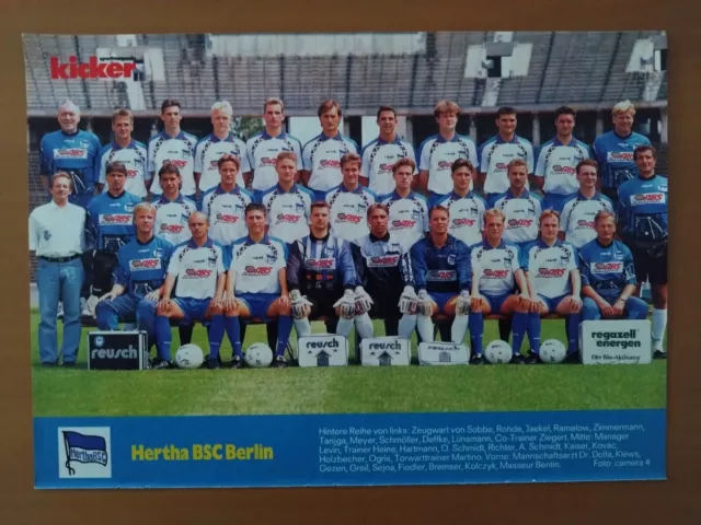 Hertha BSC Berlin,Mannschaftsfoto 1994/95, 2. BL,Kicker,DIN A4, ungeklebt👍⚽