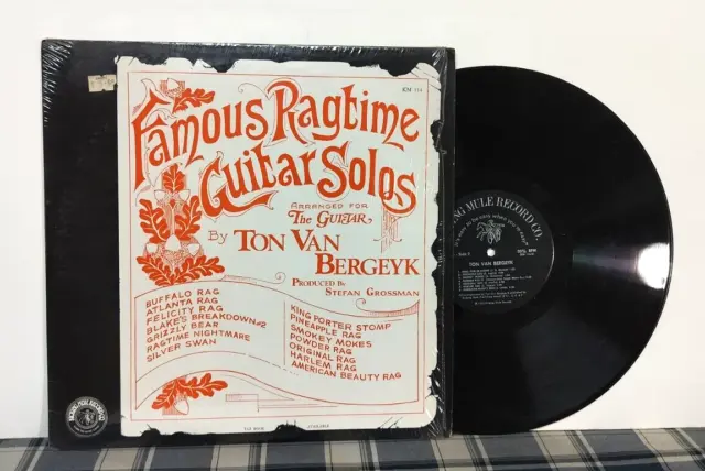 Ton Van Bergeyk: Famous Ragtime Guitar Solos, LP 1973 Traditional Jazz - RARE