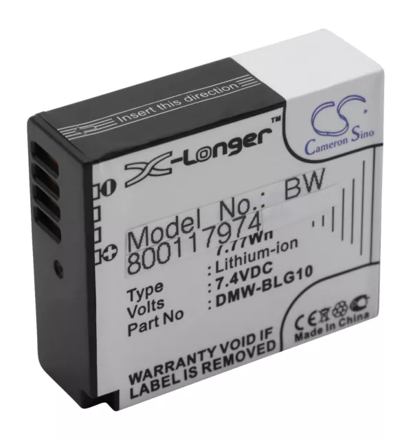 Batterie pour Panasonic Lumix DMC-TZ101 DMC-TZ81 DMC-TZ100 DMC-TX1 1050mAh