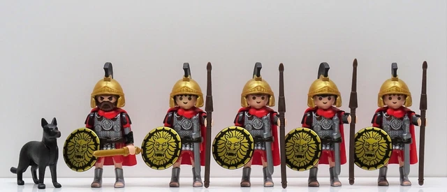 Romain Grecque Gladiateur avec Lance Garde Or Playmobil