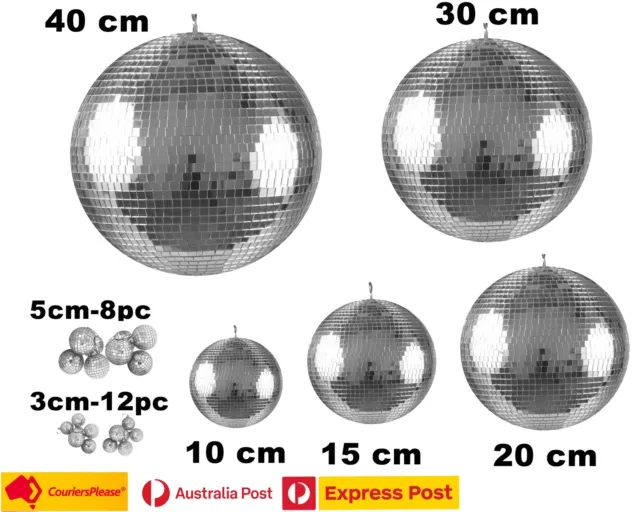 Giant Disco Mirror Ball DJ Lighting Party Pub Ornament Decor 40/30/20/15/10/5 cm