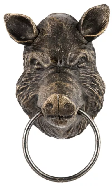 Toallero jabalí animal hierro estilo antiguo - 23cm