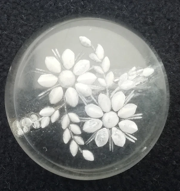 Broche Ancienne En Lucite Sculptée Années 40-50 - Motif Floral Art Déco - Occasion Vintage