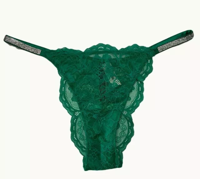 Shine Strap Cutout Lace Brazilian Panty