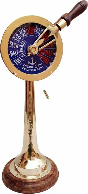 Vintage latón acabado telégrafo barco marino sala de máquinas 14" telégrafo...