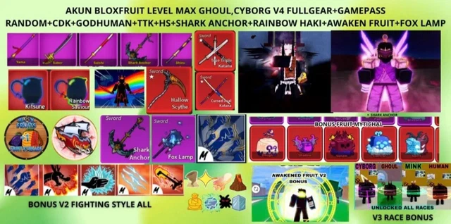 BLOX FRUITS | Ghoul - Cyborg V4 Full Gear | CDK + HS + TTK + GH + SHARK ...