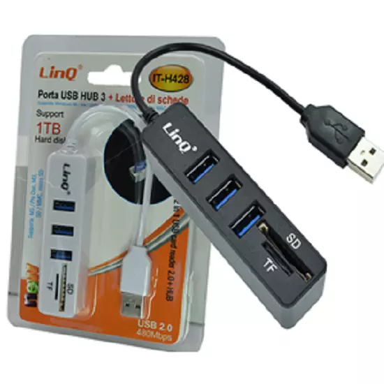 3 Puerto USB 2.0 HUB  Multilector de Tarjetas MS SD M2 TF Adaptador USB