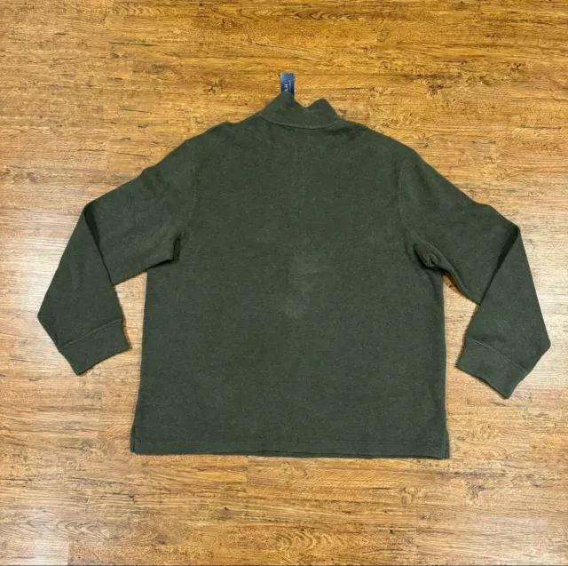 POLO RALPH LAUREN Olive Green 1/4 Zip French Rib Casual Pullover ...