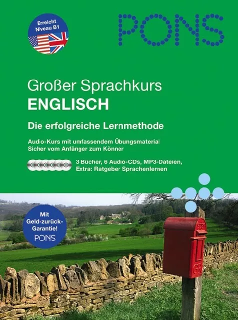 PONS Großer Sprachkurs Englisch, 3 Bücher m. 6 Audio-CDs
