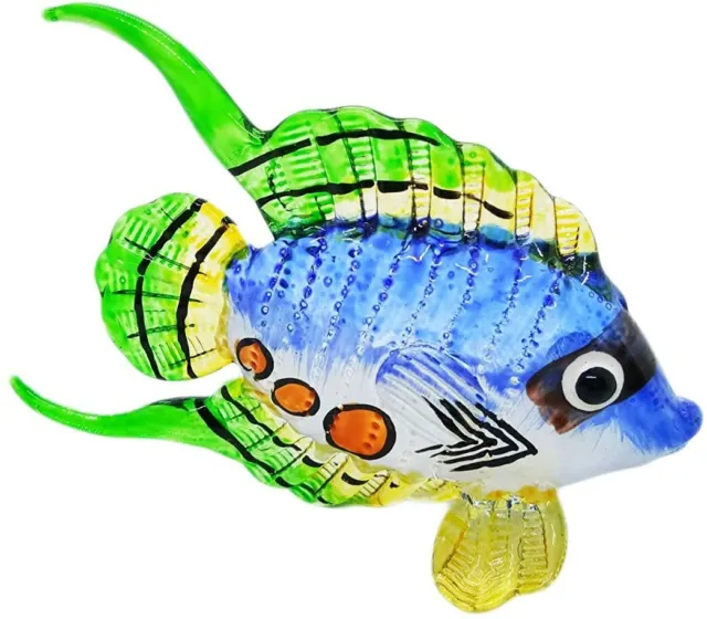 Blown Glass Hand Painted Arts Fish Figurine Blowing Statue Decor Animal Souvenir