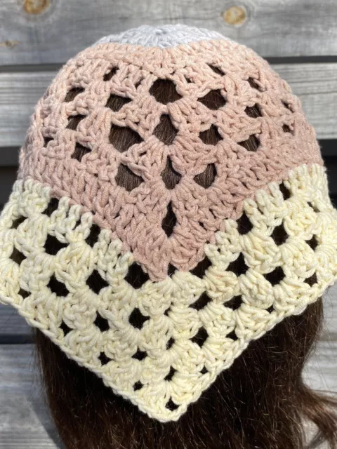 New  Crochet Handmade Kerchief | Boho Style Bandana Beautiful Color/Pattern