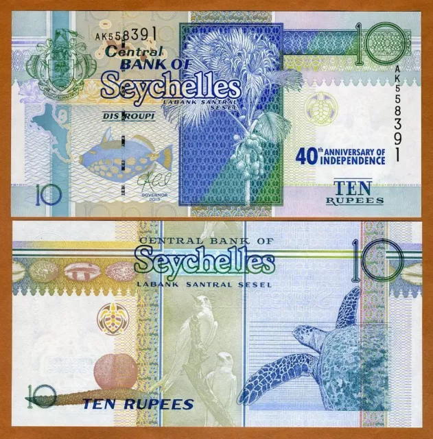 Seychelles, 10 rupees, 2013 (2016) P-54 UNC 40th Independence Commemorative
