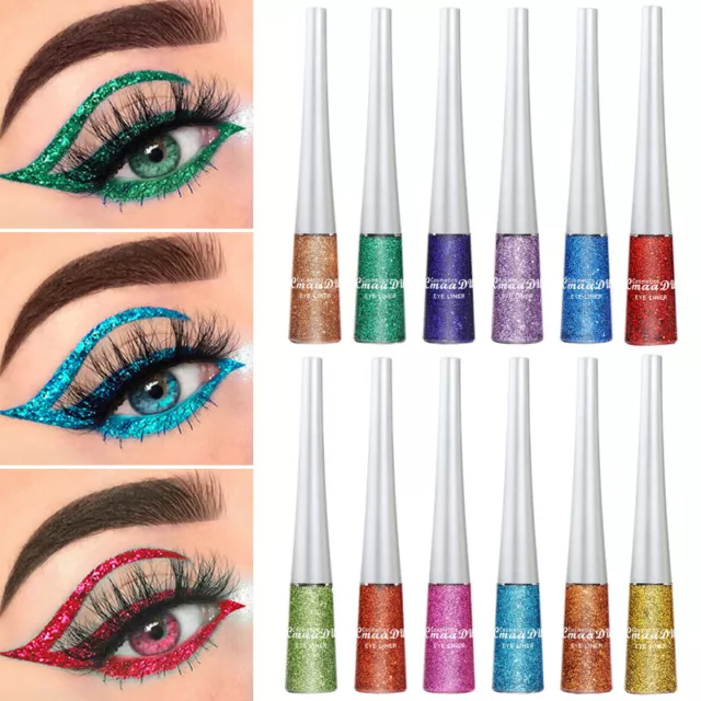 16Colors Maquillaje para Ojos Purpurina Lentejuelas Colorido Impermeable Liquido