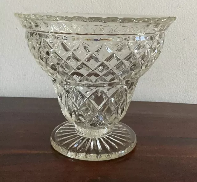 Gorgeous Art Deco Clear Depression Glass Vase