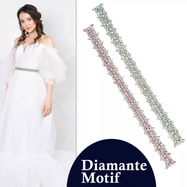 Diamante Vestido de Novia Motivo Parche Estrás Cristal Aplique Decoración