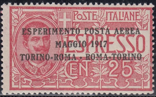 1917 Italia Regno Posta Aerea Esperimento PA Torino-Roma Sass. A1** Cv € 85