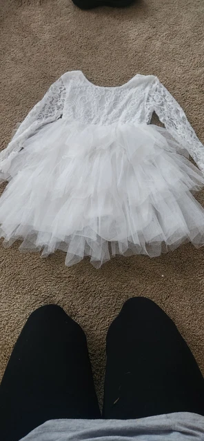 Girls White Lace/Tutu Dress