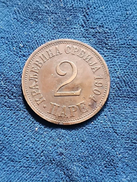 Serbia 2 Para 1904 Coin Km#23