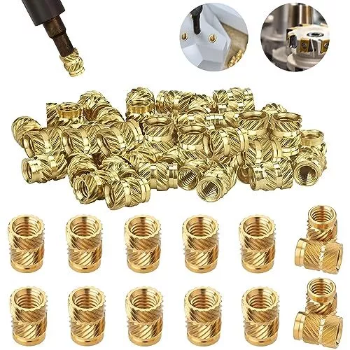 50 Pezzi Filettatura in Ottone Zigrinato, Inserti Filettati M3, Dado di (z8d)