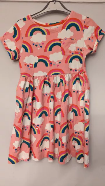Mini Boden Girls Jersey Pink Rainbow Dress Age 9-10 Years