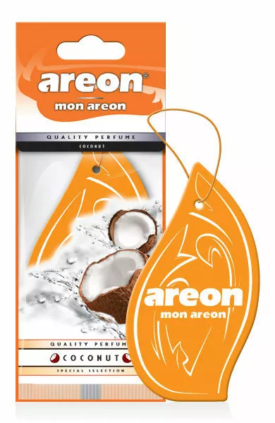 Areon MON Classic Design Hanging Air Freshener, Coconut Scent (Pack of 12)