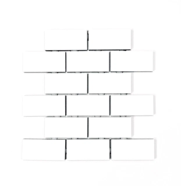 2x4 White Matte Subway Ceramic Tile Kitchen Backsplash Bathroom (1 sheet)