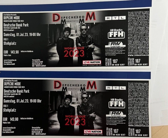 Depeche Mode Fos 1 Stehplatz 2 Tickets Frankfurt 01.07.2023