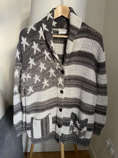 Ralph Lauren Aztec Southwestern American Cardigan Jumper Sweater USA Flag M