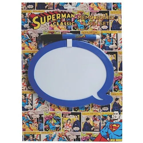 Superman Speech Bubble Dry Wipe Memo Pad Magnetic Fridge Note With Pen Official
